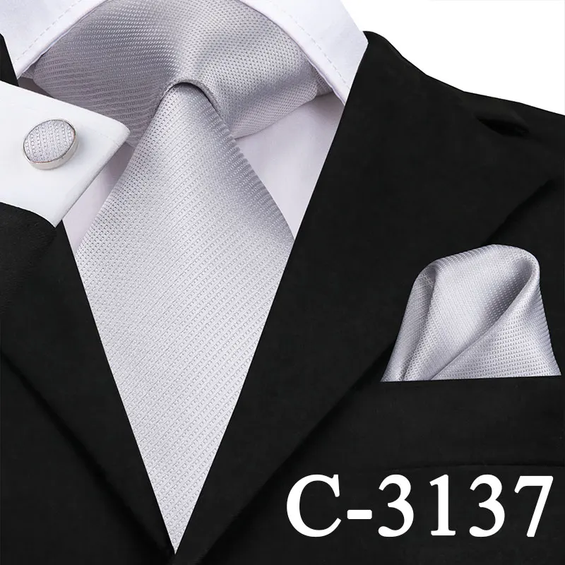 Hi-Tie мужской галстук шелковый персиковый галстук высшего качества золотой красный синий розовый коралловый однотонные галстуки для мужчин Свадебная вечеринка деловой носовой платок запонки набор - Цвет: C-3137