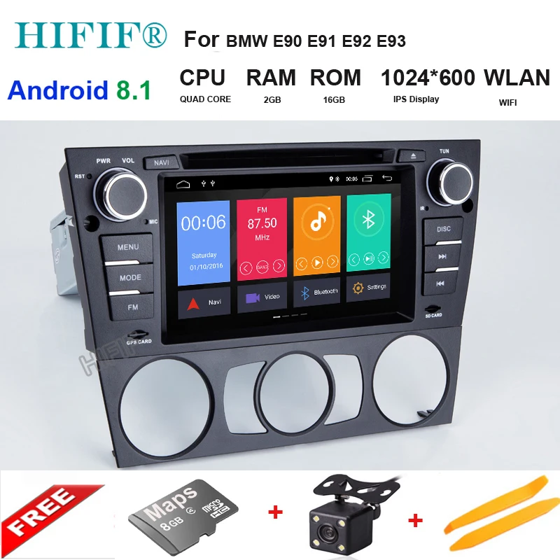 

IPS HD 7" Android 8.1 Quad Core Car DVD Player GPS Navigation for BMW E90 Sedan E91 Touring E92 Coupe E93 Convertible 2007-2009