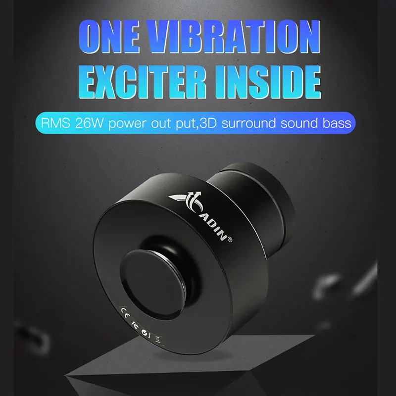  Adin 26W NFC Vibro Column Vibrodynamic Wireless Bluetooth Speaker Vibrating Bass Resonance Vibratio