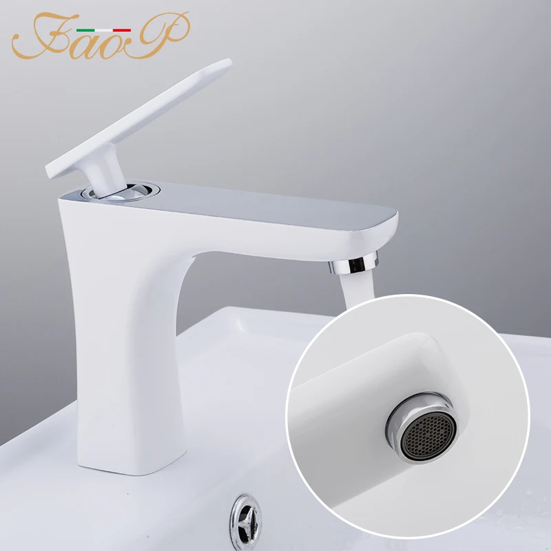 

FAOP basin faucet basin mixer water tap white basin faucets waterfall faucet deck mounted faucet taps