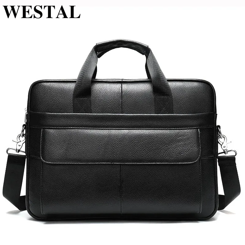 Мужские портфели WESTAL мужские Офисные Сумки из натуральной кожи кожаная