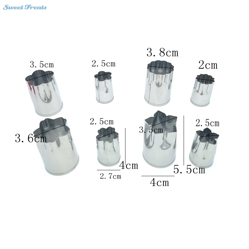 Подметальная машина 8 шт./компл. из нержавеющей стали в форме цветка устройство резки овощей и фруктов форма нарезка печений форма торта инструменты для выпечки