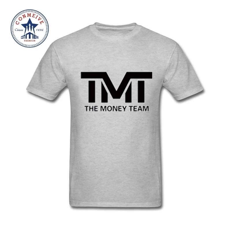 Новая популярная забавная футболка для мужчин TMT The Money Team, Хлопковая мужская футболка с принтом, летние мужские футболки с короткими рукавами, свободные буквы - Цвет: gray