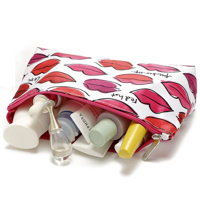 2017 toilet bag lips Printing waterproof Makeup Bags Cosmetics Pouchs For Travel Ladies Pouch Women Cosmetic Bags make up bags