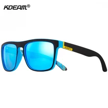 Черный чехол, поляризационные солнцезащитные очки с плоским верхом, квадратная Непревзойденная качественная оправа, мужские пляжные солнцезащитные очки lunetes de soleil KDEAM CE