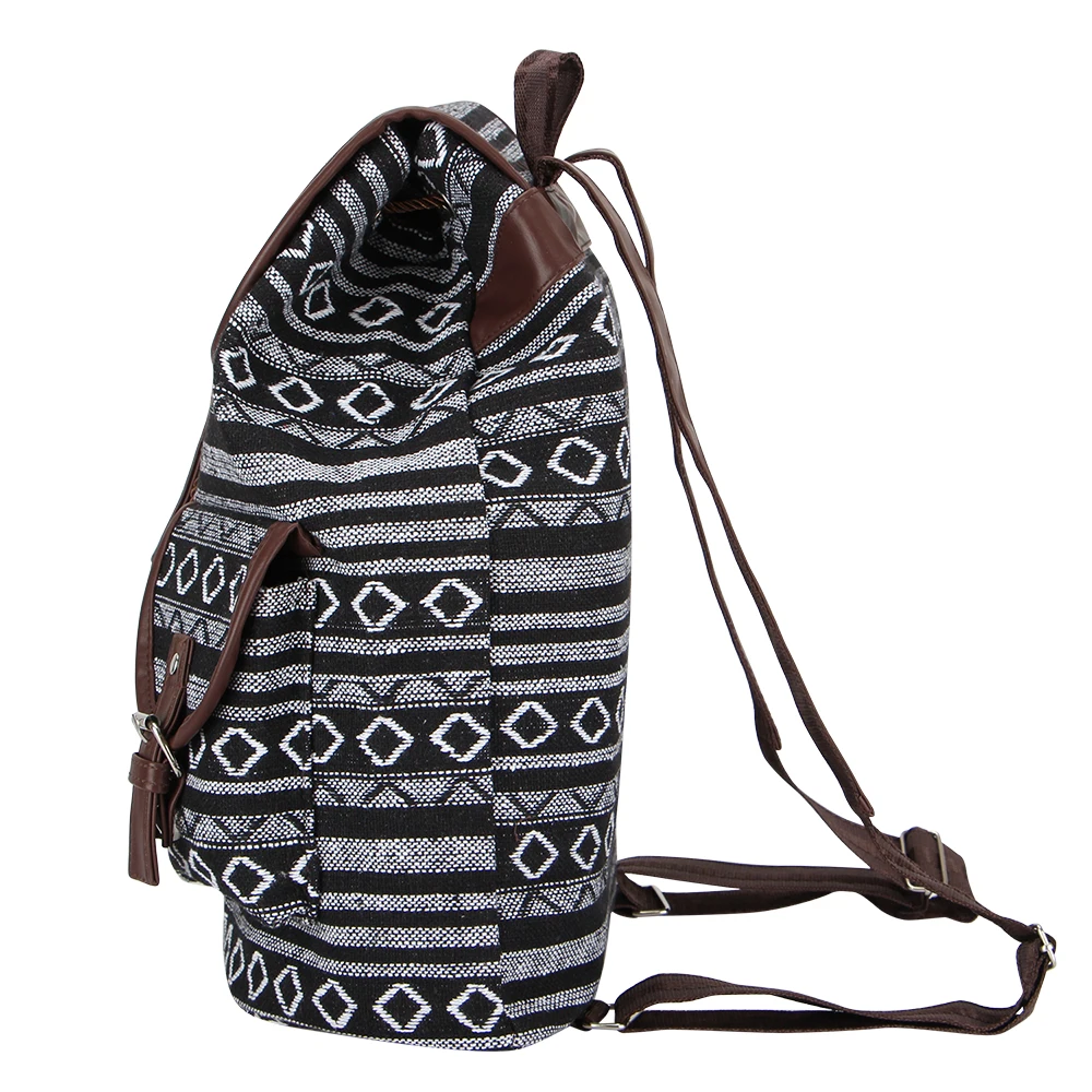 SANSARYA New Thai Woven Retro Aztec Women Backpack Bohemian Boho Drawstring Rucksack Hippie Vintage Teen Girls School Bags