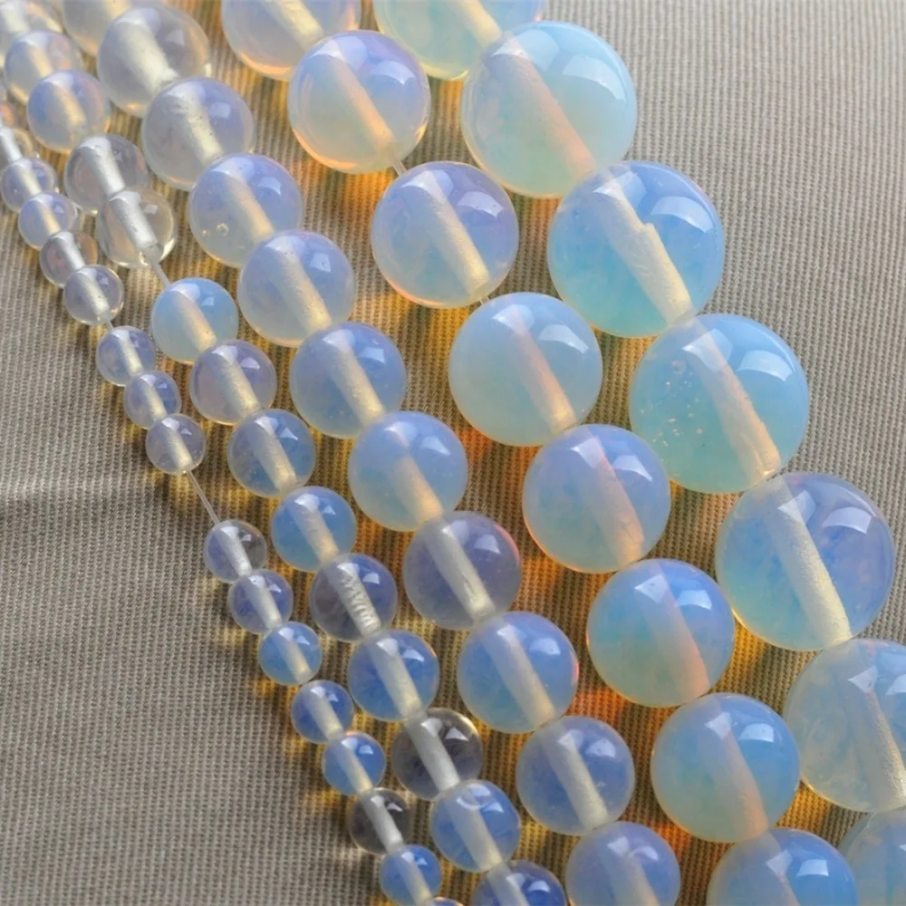 

Fashion charms Natural Opal crystal stone Round Loose Spacer Beads Strand 4 6 8 10 12 mm For DIY Bracelets & Necklaces
