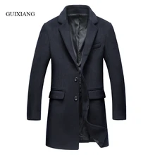 2017 new autumn and winter style men’s woolen coat business casual solid single breasted woolen overcoat jacket large sizeM-3XL
