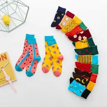 Уличные носки для женщин, хлопковые носки с индивидуальным принтом, дышащие антифрикционные Носки с рисунком для девочек, средние Носки для тренировок