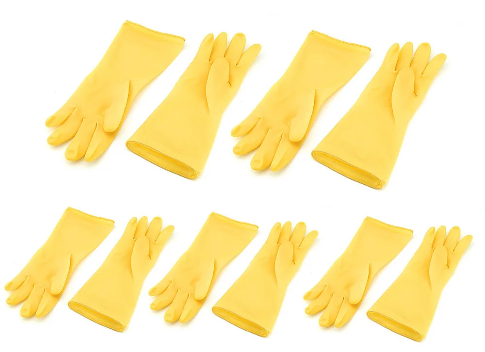 Playtex Latex Gloves Hand Saver Gloves Rubber Gloves for Household Ivory white Pack of 5 Pairin