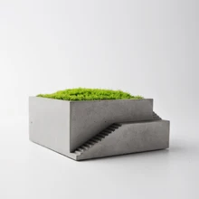 Creative concrete material desktop small flower pots Personality have staircase storage decorative plant pots