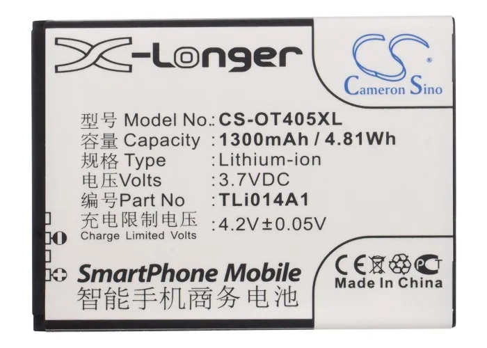 Высококачественный аккумулятор Cameron Sino CAB31C00002C1 TLi014A1 для Alcatel OT 4027 4028 4030 4035 4036E