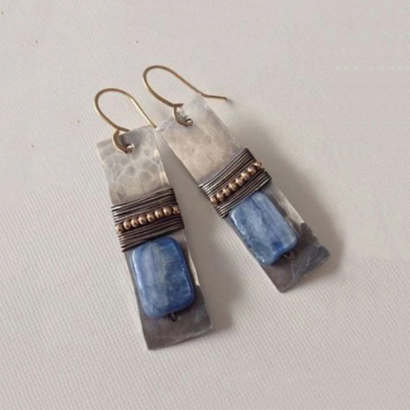 Винтажные синие полимерные серьги, висячие серьги для женщин, индийские ювелирные изделия, подвески, этническое племя, Серьги Brincos O4Y110
