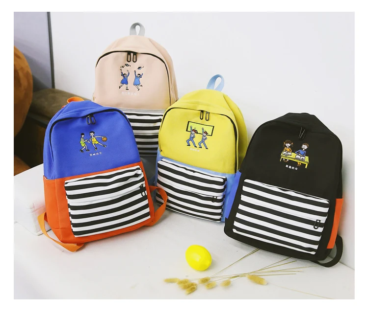 Menghuo School Backpacks for Teenage Girls Emboridery Women Canvas Backpack Female Cute Japan and Korean Backpack Travel Bags00_31
