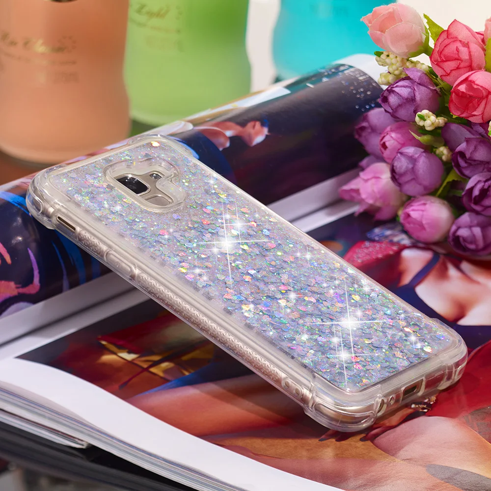 Для Samsung Galaxy J6 2018 Блестящий жидкий зыбучий песок чехол для телефона SM J600F/DS J600FN/DS