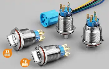 

1pcs metal button switch 19mm/22mm 220V 0.5A waterproof Rotary Switch button switch colorful soft high light Self locking button