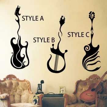 

Art Design home decoration Vinyl musical equipment Guitar Wall Sticker removable house decor creative music fashion decals