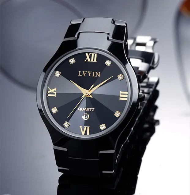 Relogio Montre Femme Lovers Black Ceramic Dress Watch Quartz Business Calendar W Relogio Montre Femme Lovers Black Ceramic Dress Watch Quartz Business Calendar W
