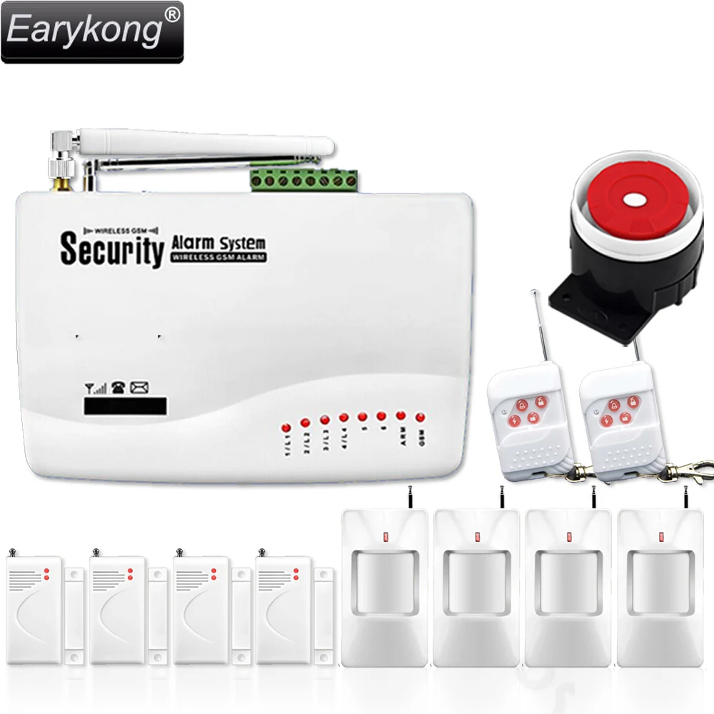 imágenes para Envío libre al por mayor 433 MHZ doméstica inalámbrica GSM sistema de alarma de seguridad Antirrobo con 4 PcsPIR + 4 UNIDS magnético de la puerta imágenes para Envío libre al por mayor 433 MHZ doméstica inalámbrica GSM sistema de alarma de seguridad Antirrobo con 4 PcsPIR + 4 UNIDS magnético de la puerta
