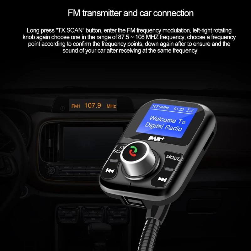 Murah Nulaxy FM Bluetooth Transmitter Receiver DAB Kit Mobil Bebas Genggam Bluetooth dengan Layar LCD Mendukung DAB U Disk TF Usb Mobil charger Beli Nulaxy FM Bluetooth Transmitter Receiver DAB Kit Mobil Bebas Genggam Bluetooth dengan Layar LCD Mendukung DAB U Disk TF Usb Mobil charger