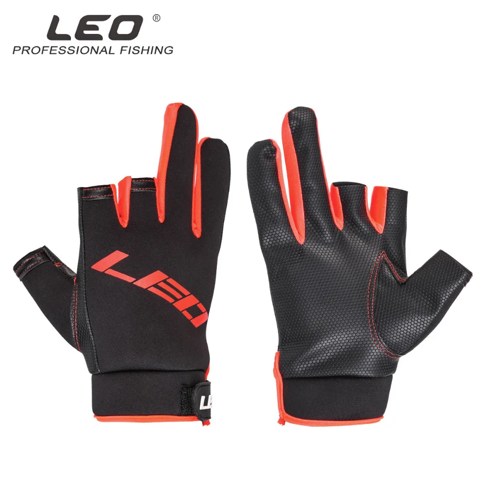 

Leo Sports Gloves Three Fingerless Soft Breathable Thermal Fishing Glove Cycling Climbing Outdoor Autumn Winter Fishing Tackle