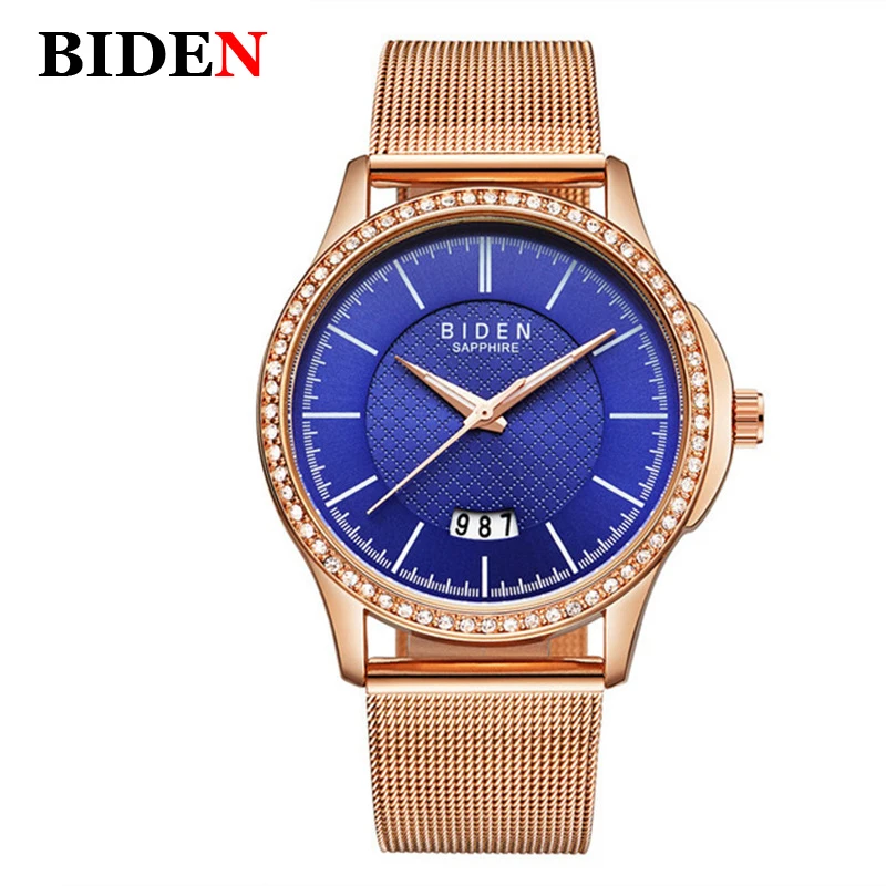 

Women Watches Rose Gold Luxury Brand Net Strap Wrist Watches Girls Dress Watch Ladies Fashion Clock Casual Blue Dial Watch