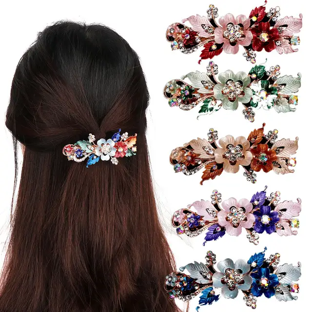 Women Headwear Accessories Flower Barrettes Cute Hairpin Crystal Hair Clip