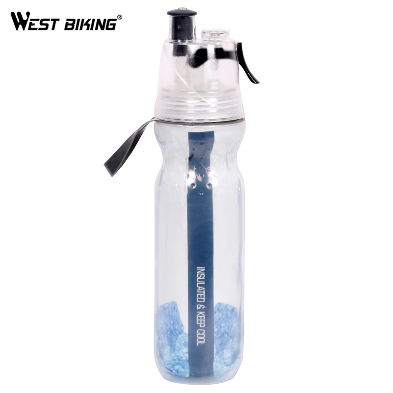 WEST BIKING велосипедная бутылка с изоляцией для воды, 500 мл, Спортивная двухслойная бутылка для воды и напитков, бутылка для прессования