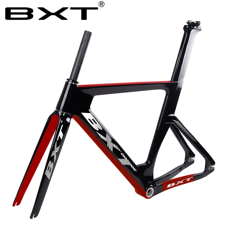 Cheap BXT 2019 new full carbon track frame road  frames fixed gear bike frameset with fork seat post 49/51/54cm carbon bicycle frame 1