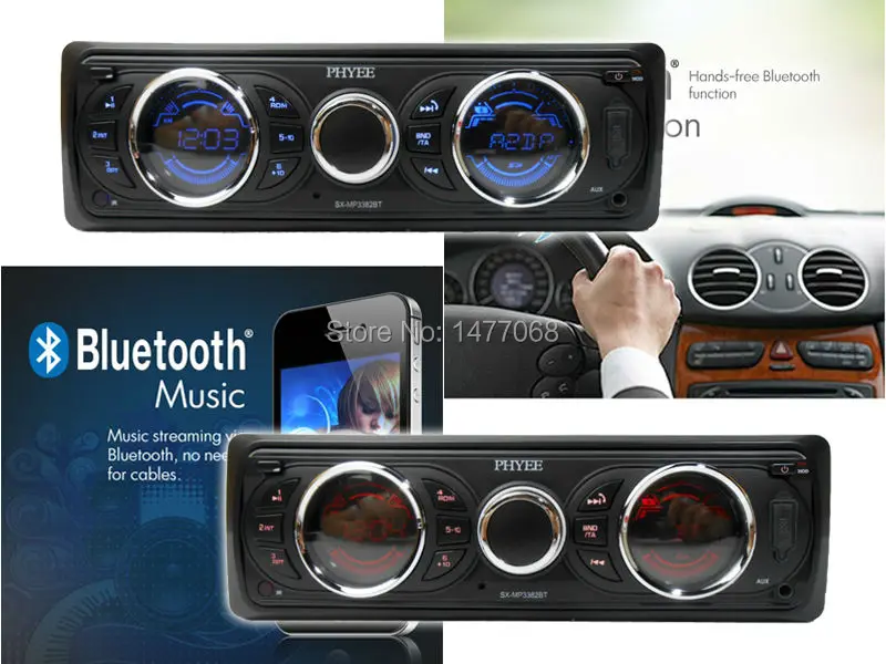 1 Din съемный Автомагнитола RDS Bluetooth стерео аудио A2DP Handsfree AM FM USB SD AUX головное устройство ISO PHYEE SX-MP3382BT