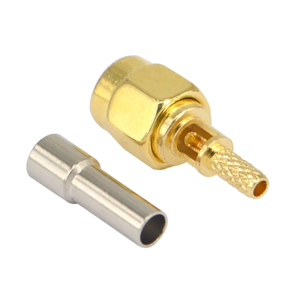 

10 pcs SMA Plug male Pin Connector Goldpalted Solder for RG316 RG174 RG188 LMR100 RG178 Cable Coax Connector