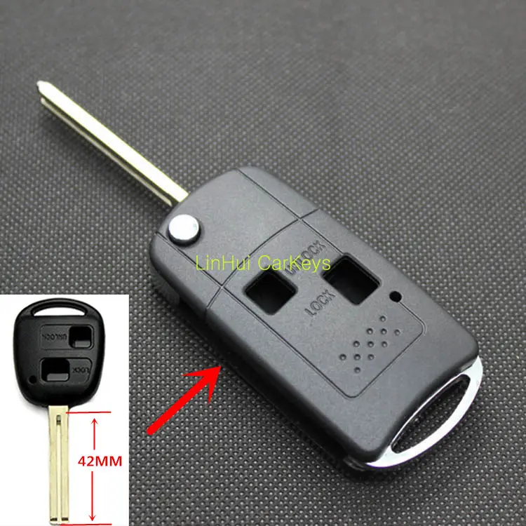 

PINECONE Key Case for LEXUS IS GS ES LS RX IS200 Car Key 2 Buttons Uncut 42MM Blade Modified Remote Blank Key Shell Cover 1 PC