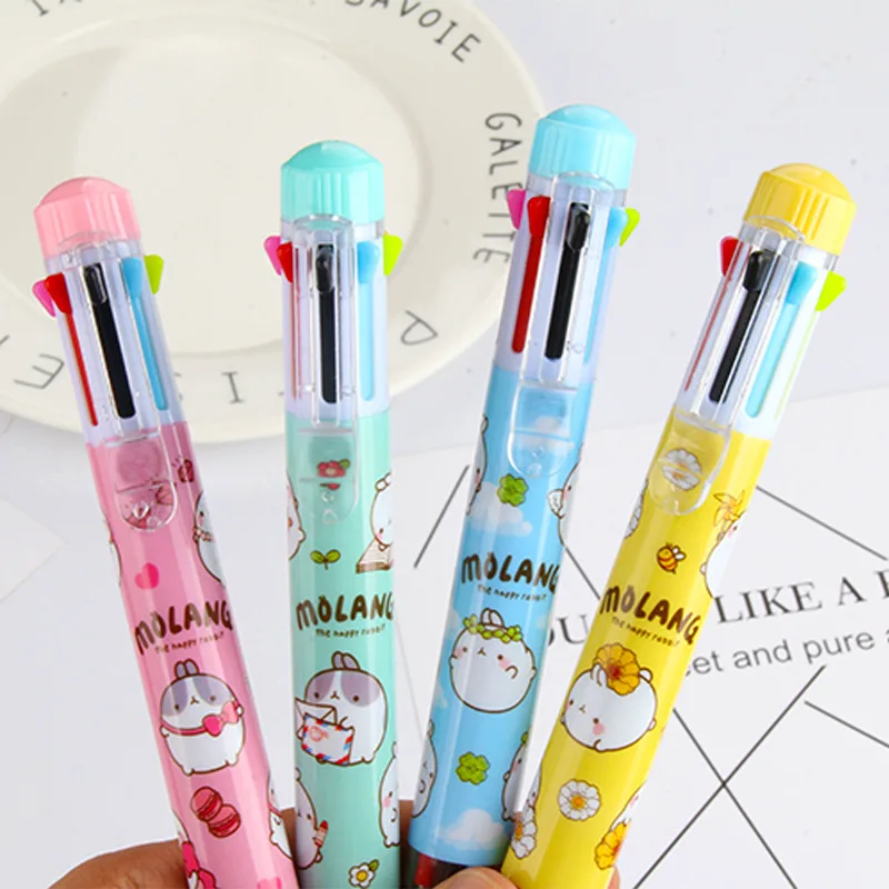 

Molang Rabbit 8 Colors Chunky Ballpoint Pen Cartoon animal ball pen School Office Supplies Stationery Gift