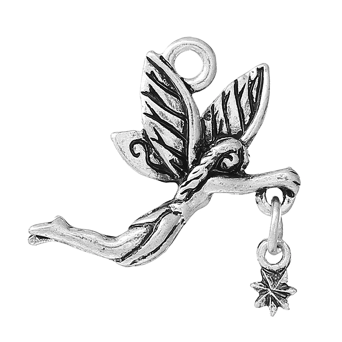 

Charm Pendants Fairy Antique Silver Snowflake 22mm(7/8")x 21mm(7/8"),10 PCs new
