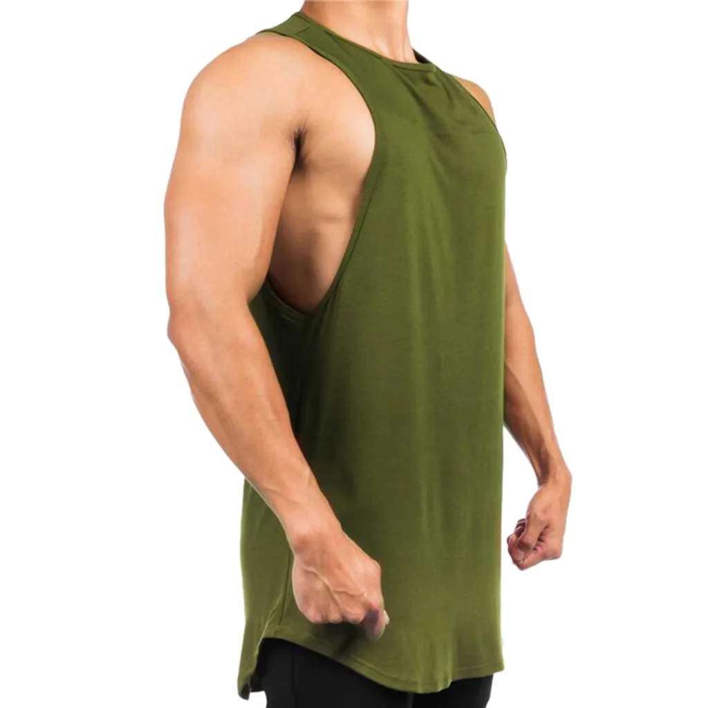 

Summer 2019 Tank Top Men Sleeveless Gym Bodybuilding O Neck Tank Top Clothing Streetwear Sexy Casual Gym Tops