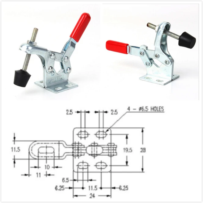 Fast GH13009 30kg 66.1lbs U Metal Clip Toggle Clamp Rod Vertical Arm Welding Machine Operation