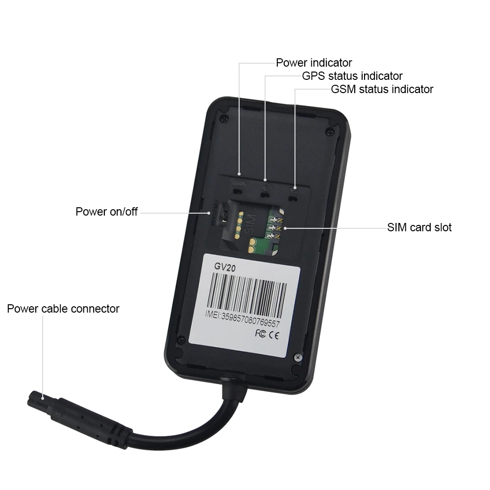 GPS трекер Concox GV20 3G устройство для отслеживания в режиме реального времени WCDMA GSM