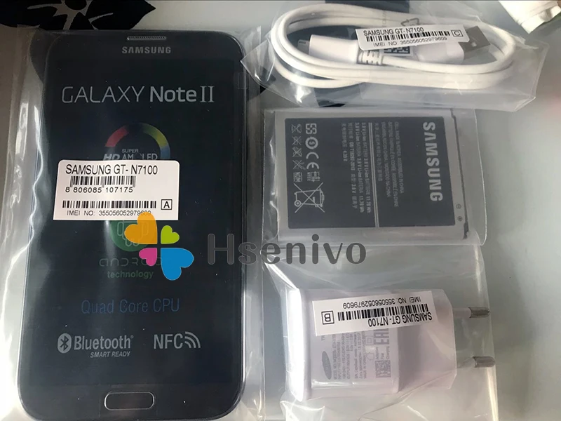 100% Оригинальный разблокирована samsung Galaxy Note 2 II N7100 N7105 мобильный телефон 5,5 "4 ядра 8MP gps WCDMA Восстановленное смартфон