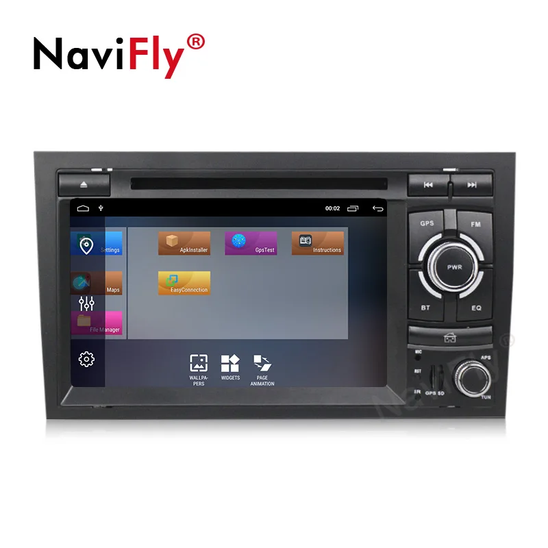 Sale Navifly 2Din Car Multimedia Player GPS Android 9.1 DVD Automotivo For Audi/A4/S4 2002-2008 Radio Quad Cores RAM 2GB ROM 32GB 5