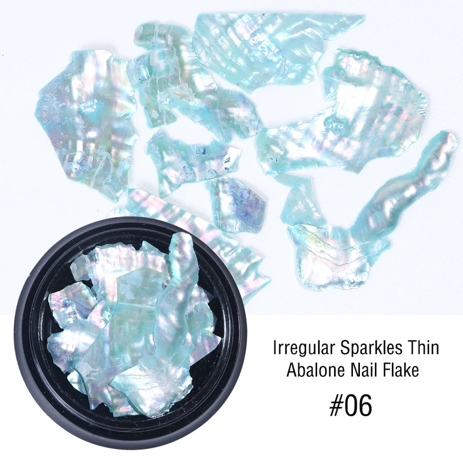 1 Box 3D Nail Sequins Colorful Abalone Shell Marble Irregular Nail Art Broken Slice Glitter Flake DIY Manicure Holographic LA791 (13)