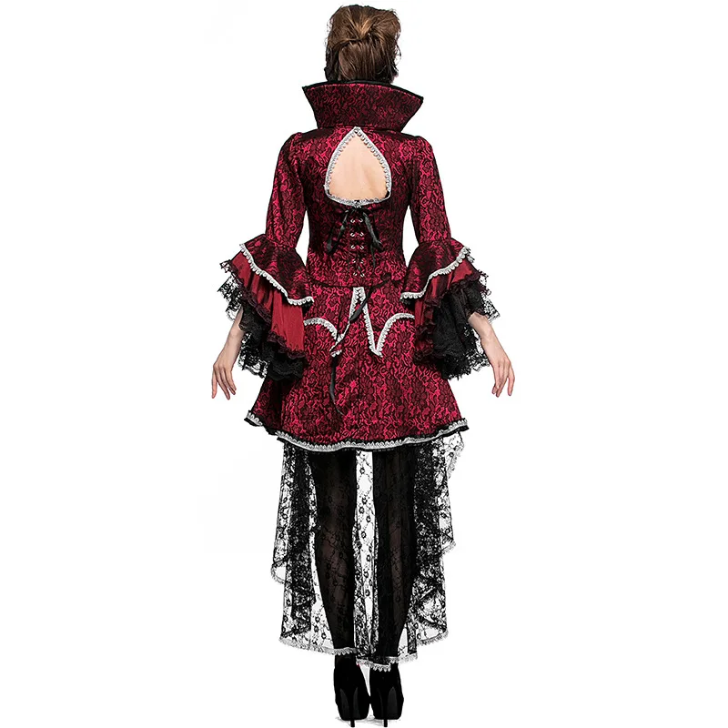 Кровавый красивый костюм королевы вампира размера плюс XL XXL на Хэллоуин женский классический костюм вампира Роскошная викторианская униформа