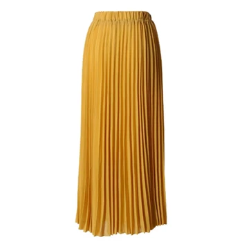 

Plus Size Pleated Faldas Mujer Moda 2019 Korean Abaya Muslim Chiffon Bodycon Maxi Skirt Long Womens Skirts Clothes Jupe Femme