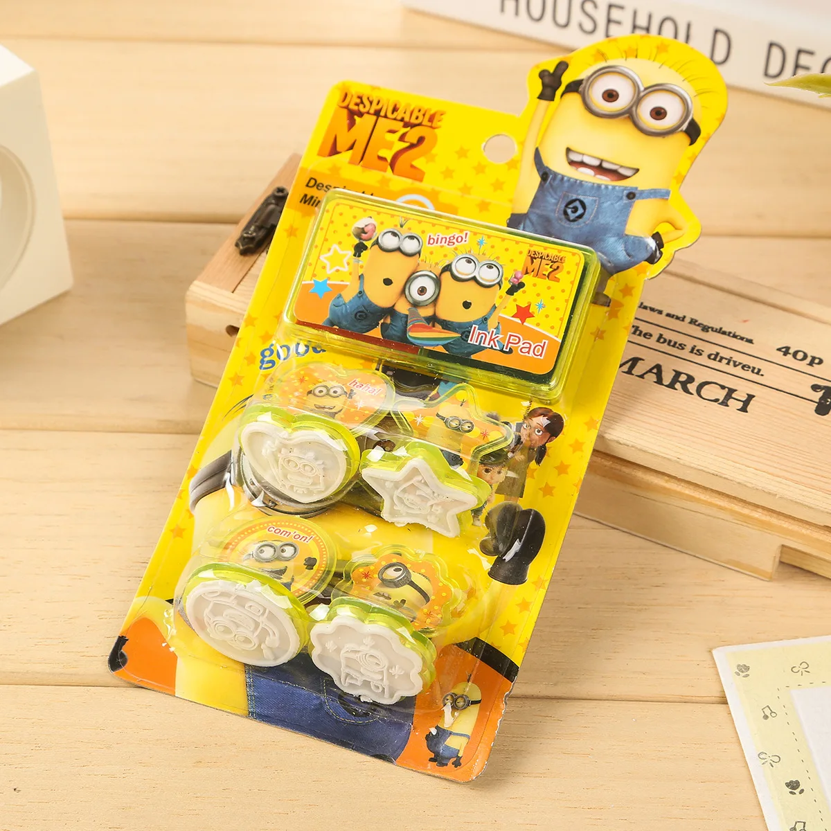 

4PCs/Lot Despicable Me Minions Stamp Toys DIY Cartoon Stamp Children Stamps lembrancinha de festa infantil gift for Children