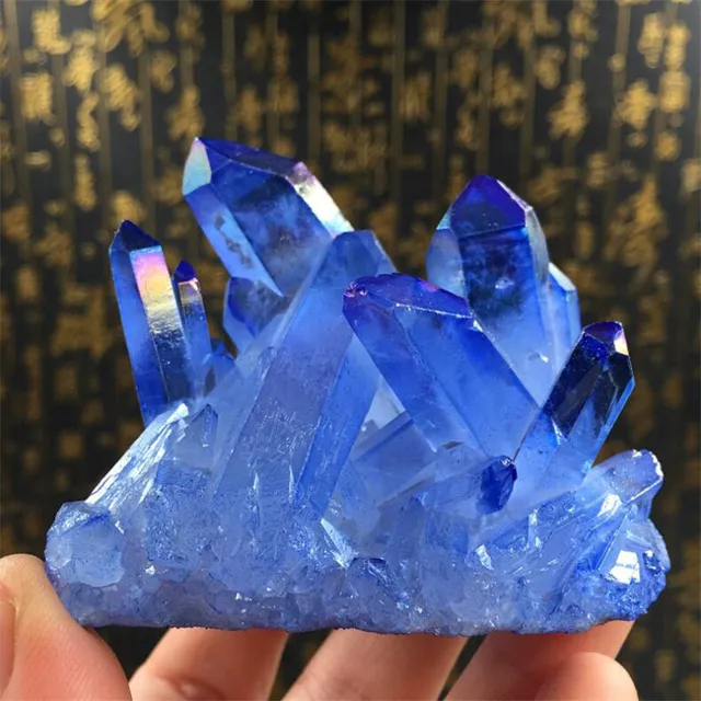 青水晶鉱物原石標本結晶