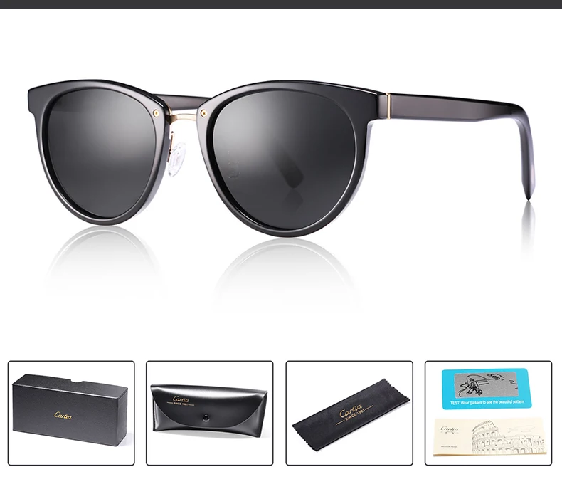 Carfia Ретро Винтаж солнцезащитные очки Для женщин, поляризованные солнцезащитные очки, очки для отдыха путешествия Элитный бренд UV400 CA5106
