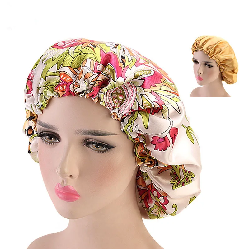 Helisopus, Женская эластичная чалма с цветочным принтом для ночного сна, кепка для салона, хиджаб, головные повязки, элегантные турбанты, аксессуары для волос