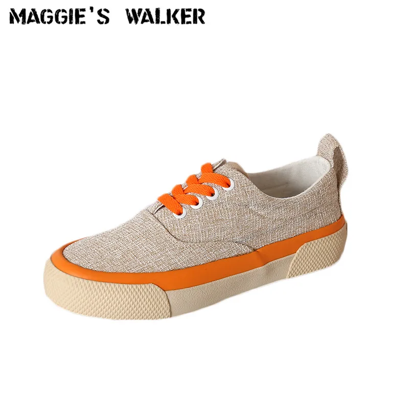 

Maggie's Walker New Arrival Women Fashion Casual Shoes Lacing Canvas Casual Shoes Candy-color Platform Walking Shoes Size 35~40