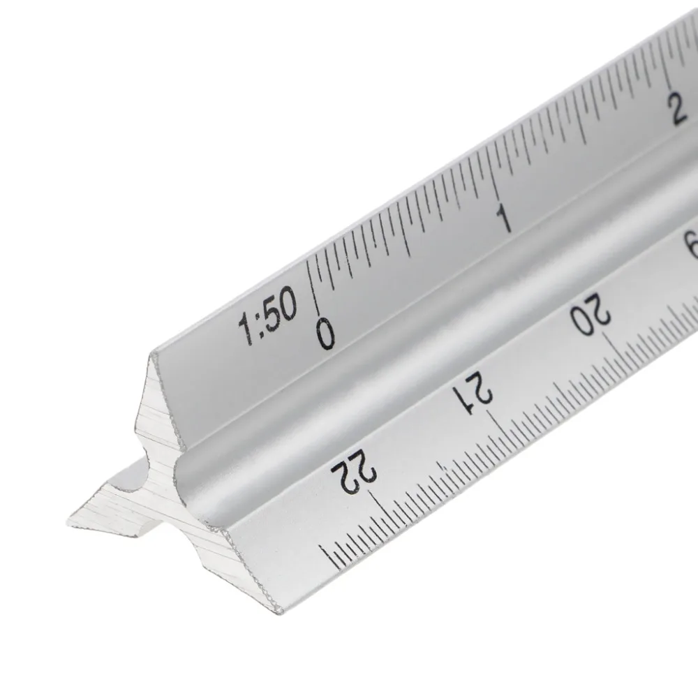

30cm Aluminium Metal Triangle Scale Architect Engineer Technical Ruler 12" Measure Gauging Tools