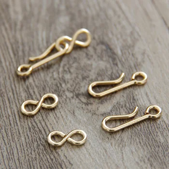 

Gold filled 8-shaped hook Clasp set 4.3*23mm 3 sets