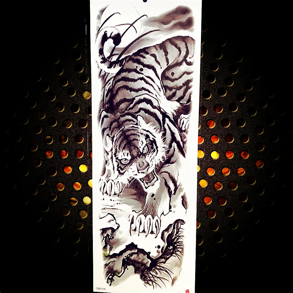 BAOFULI, сексуальные Временные татуировки для мужчин и женщин, с изображением розы, тигра, длинный размер, хна, тело, ноги, искусство, поддельные татуировки, наклейка - Цвет: BTQB018